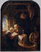 Gerard Dou Reading the Bible oil